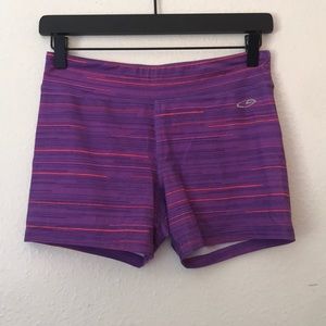 Purple workout shorts